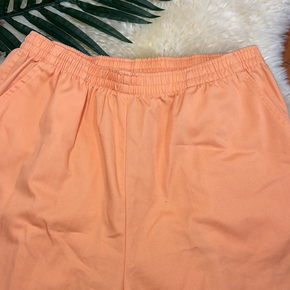 Vintage Peach Bon Worth Shorts/ High Waisted/ Elastic Waist/ Pockets / Medium - Picture 3 of 6